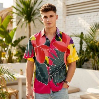 Summer Shirt Rayon Hand Painted Handmade in Bali